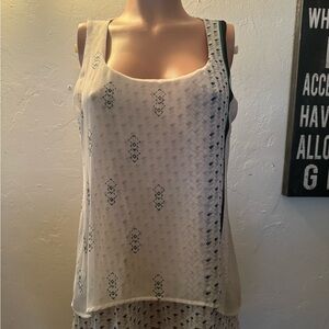 White House Black Market Layered Hi-Low Sleeveless Top | Size Small